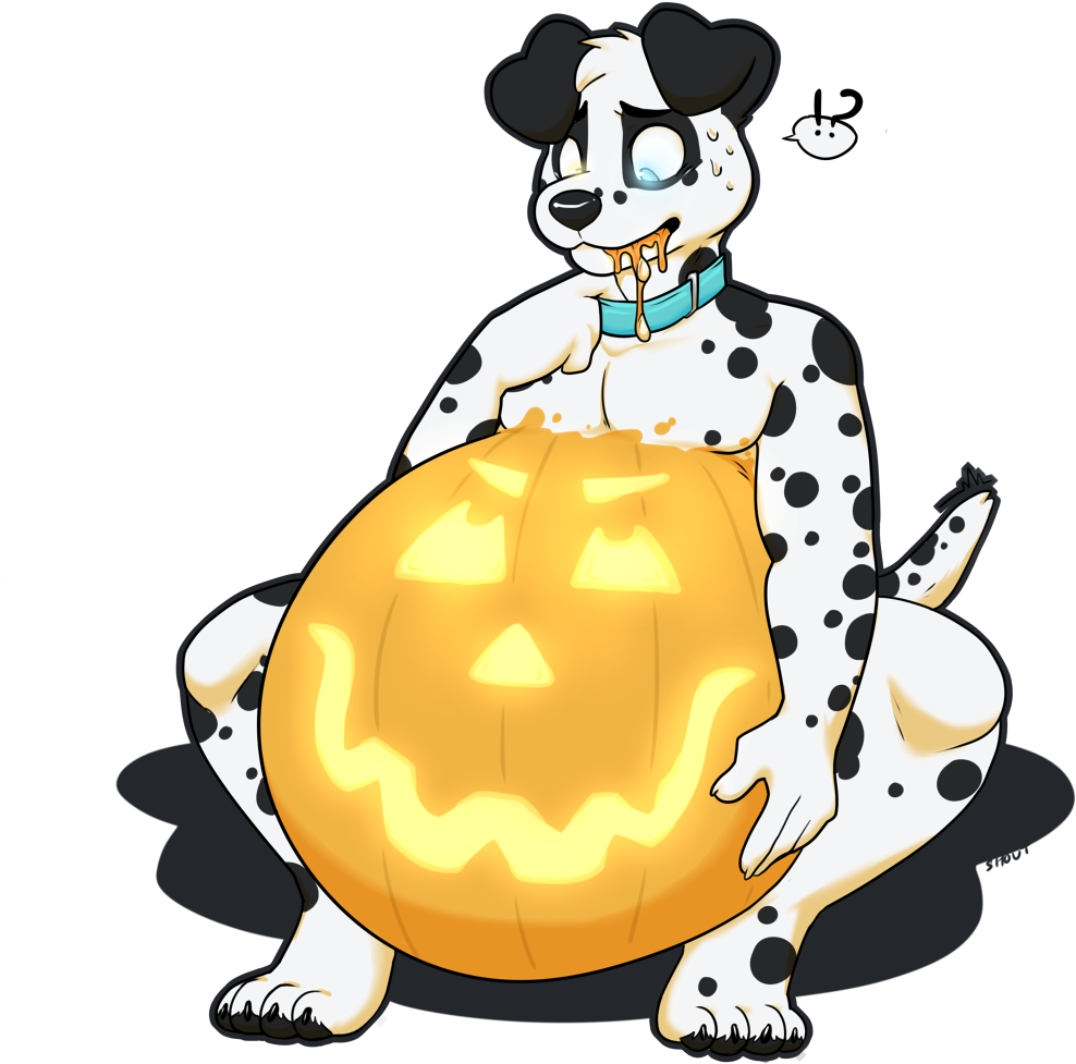 A Puppy's Plump Pumpkin Problem - A Puppy's Plump Pumpkin Problem (1050x1050)