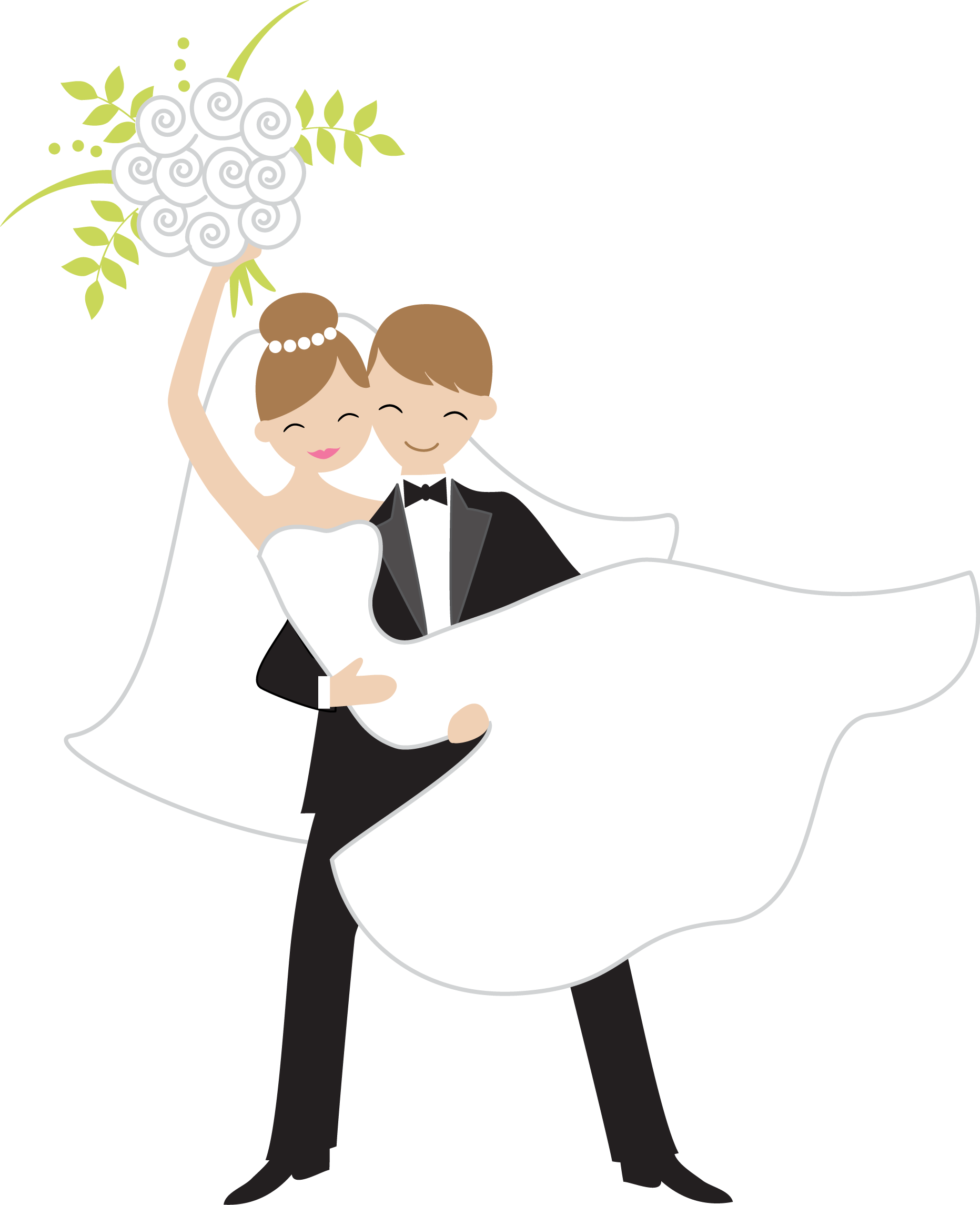 Photo By @selmabuenoaltran - Bride And Groom Sticker Vector (1863x2290)