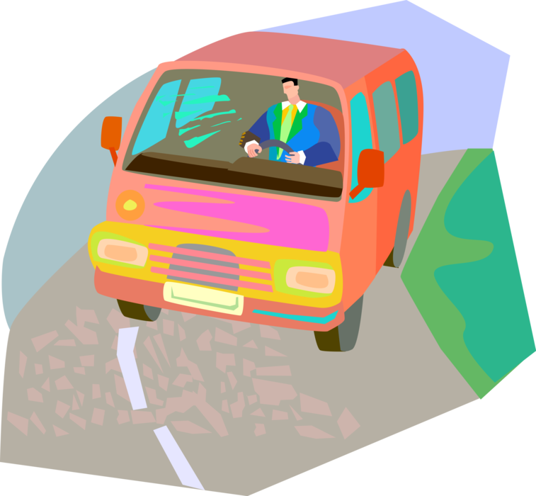 Png Download Driver Drives Image Illustration Of Motorist - Van (757x700)