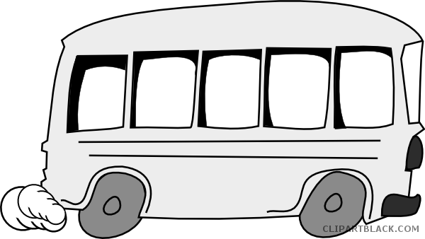 Bus Transportation Free Black White Clipart Images - Transparent Bus Clip Art (600x338)