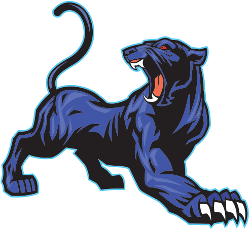 Printed Vinyl Blue Black Stickers Factory - Blue Cartoon Panther (600x600)