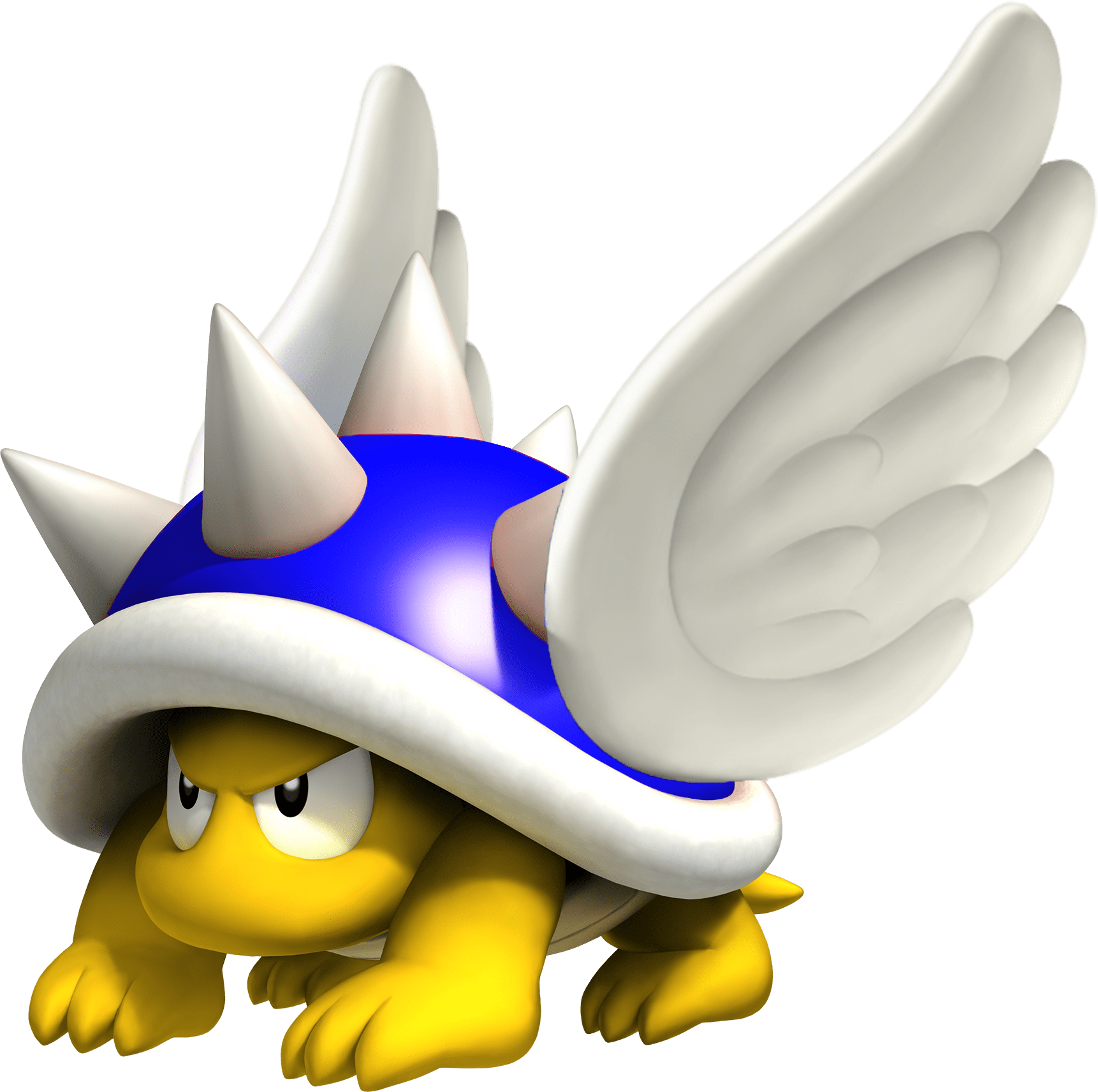Winged Blue Spiny Super Mario - Mario Kart Shell Render (1722x1713)