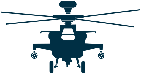Military Helicopter Front View Silhouette Transparent - Helicopter Front View (512x512)