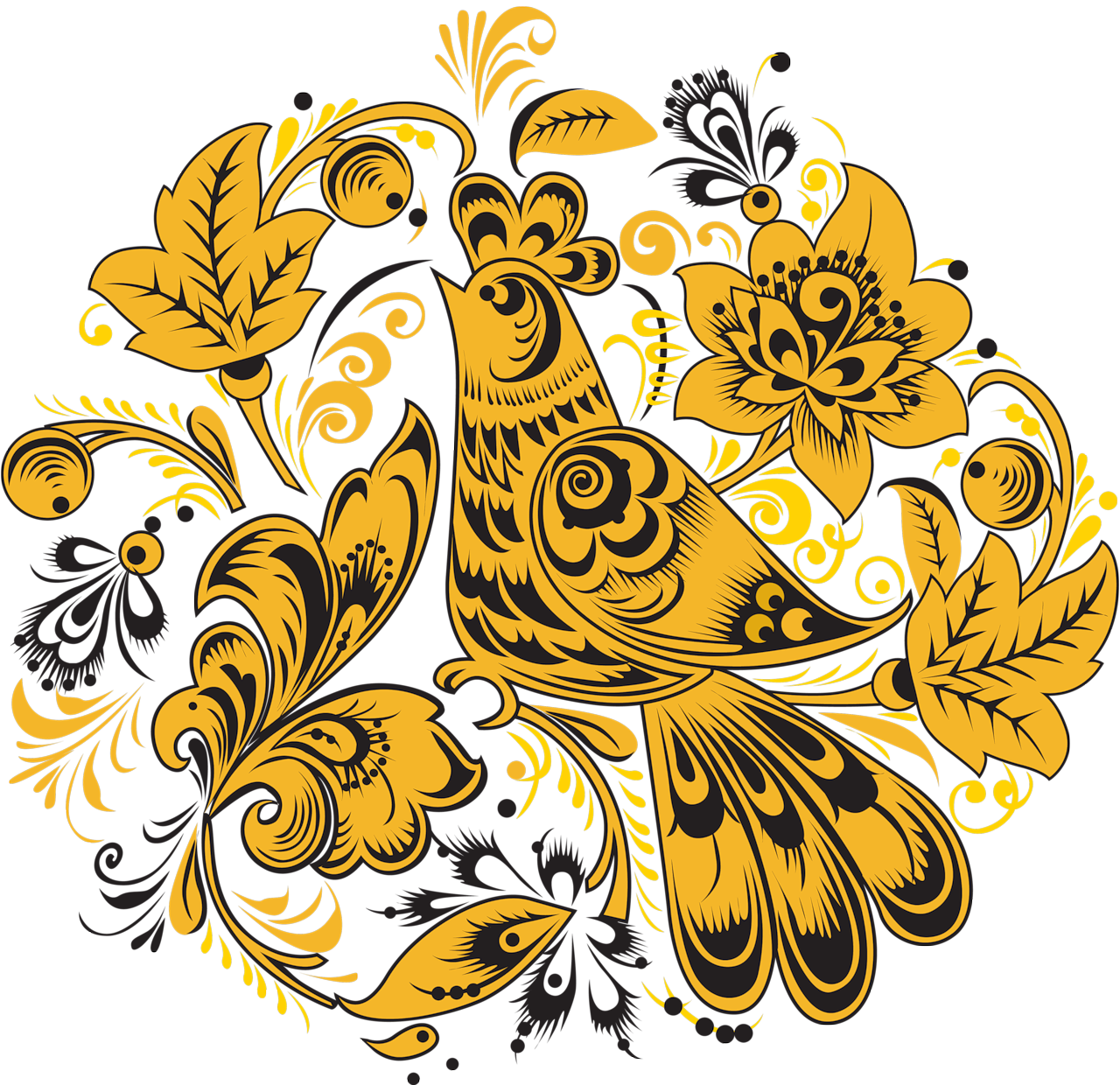 Ora «узоры» На Яндекс - Птица Хохлома Png (1280x1240)