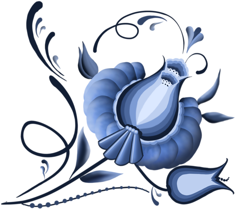 Gzhel Hobbies And Crafts, Arts And Crafts, Pattern - Клипарт Гжель (500x464)