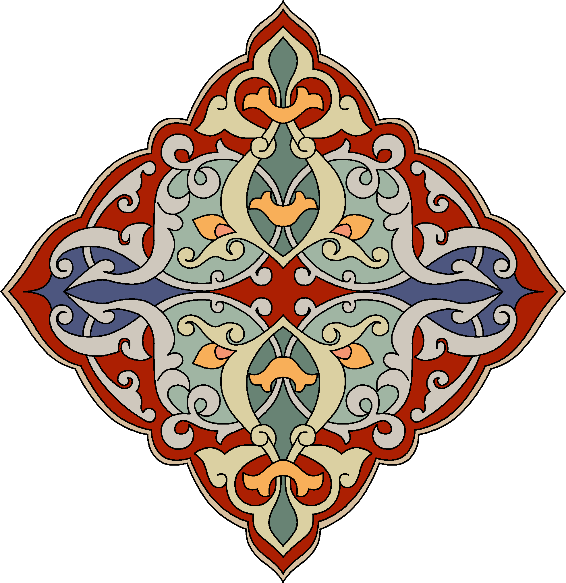Arabesque Design Islamic Patterns - ق والقرآن المجيد (2046x2100)