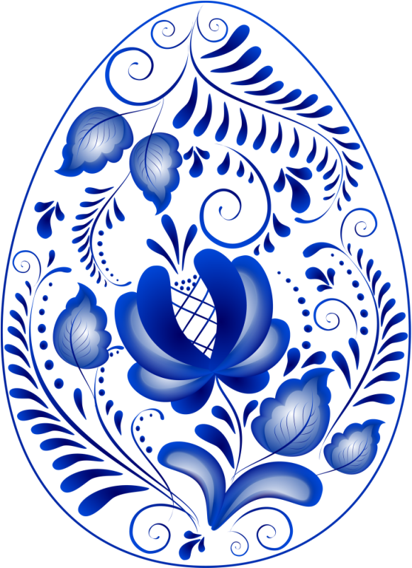Folk Art Zhostovo, Zhostovo Style, Gzhel,khokhloma, - Russian Folk Art Blue Flower (595x800)