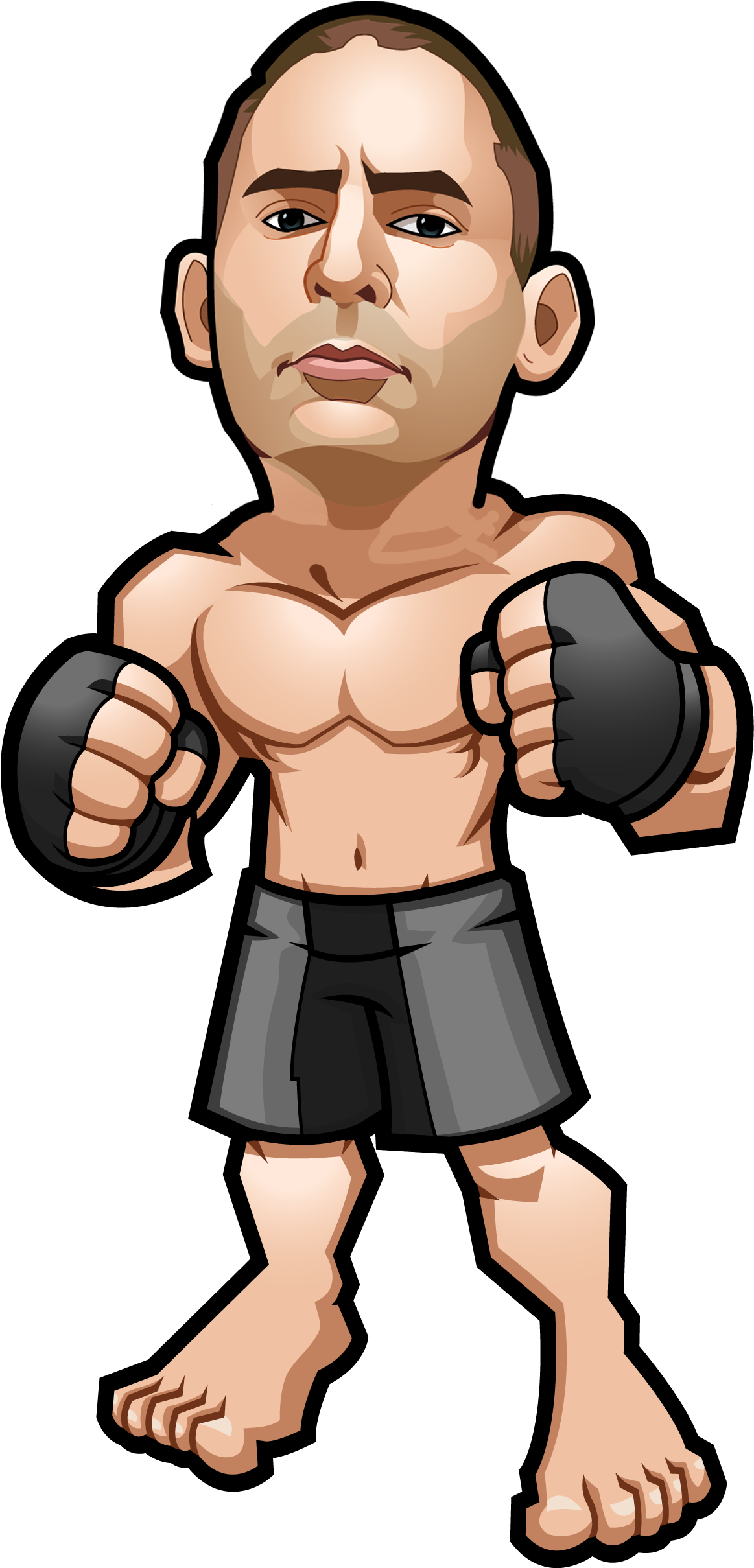 Wrestler Clipart Mma - Cartoon (1162x2604)