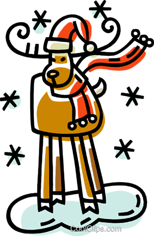 Rentiere Und Schnee Vektor Clipart Bild - Rentiere Und Schnee Vektor Clipart Bild (313x480)