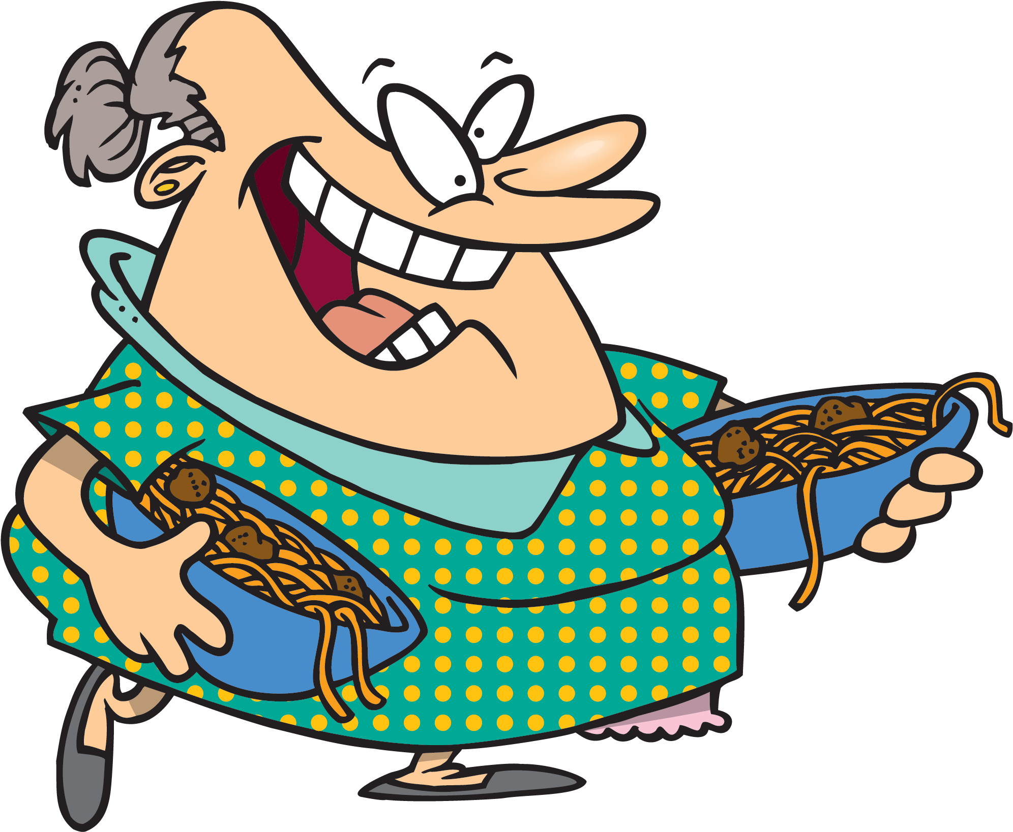 Well, You're Mother Wears Funny Clothes And She Smells - Old Italian Lady Cartoon (2000x1641)