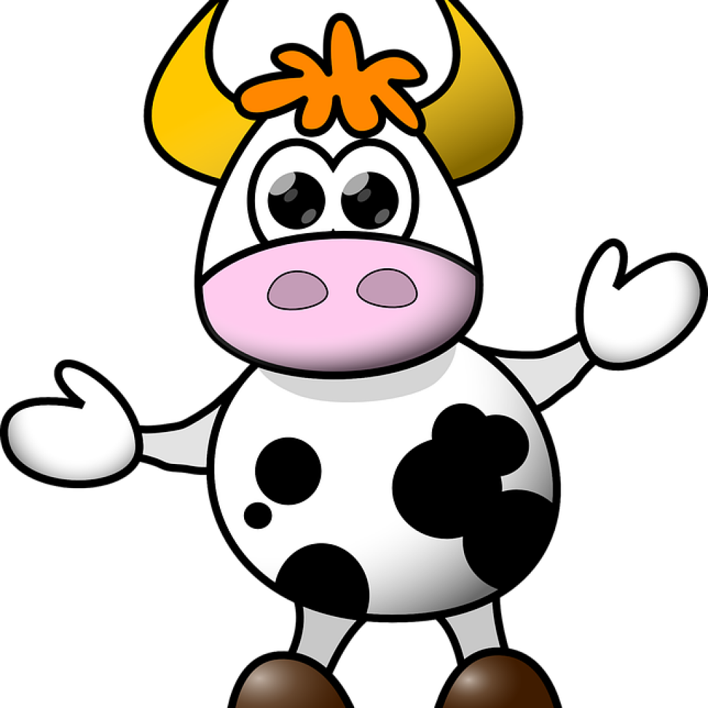 Funny Cow Clipart Cow Cartoon Funny Free Vector Graphic - Cartoon Cow (1024x1024)