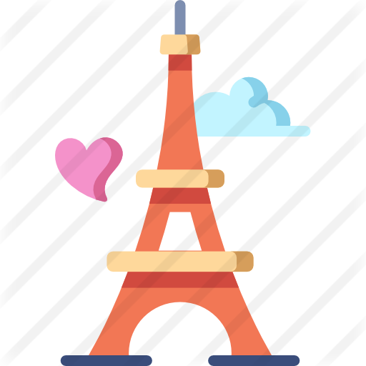 Eiffel Tower Free Icon - Heart (512x512)