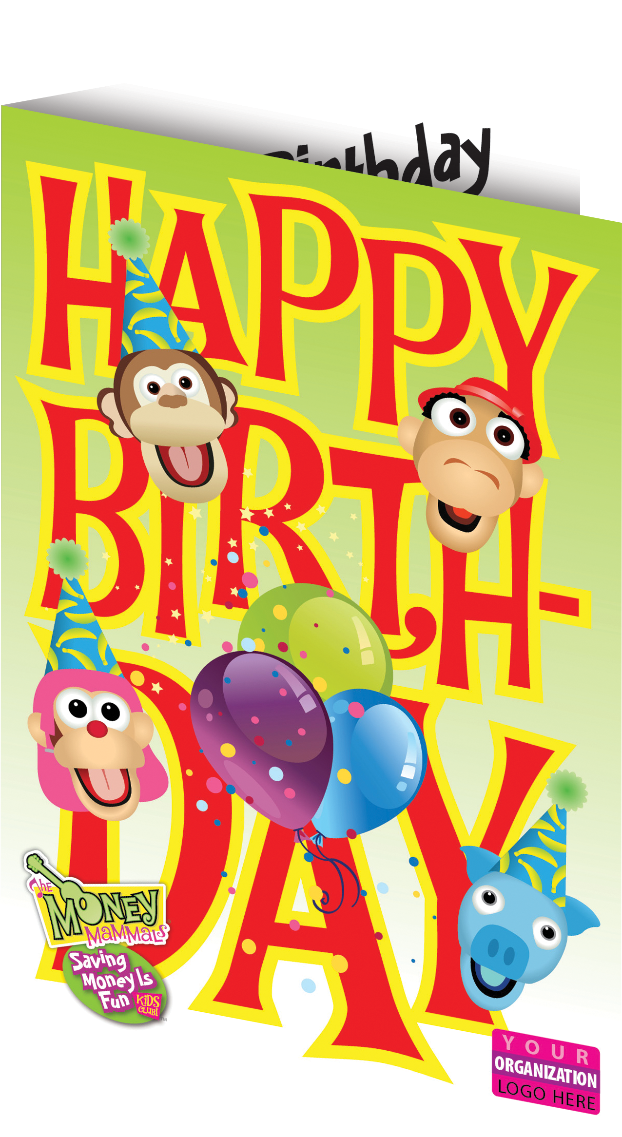Birthday Card With Envelope Image - Cartoon (2400x2400)