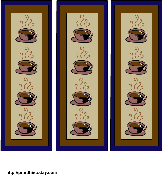 Coffee Cup Bookmarks - Free Printable Coffee Bookmark (612x792)