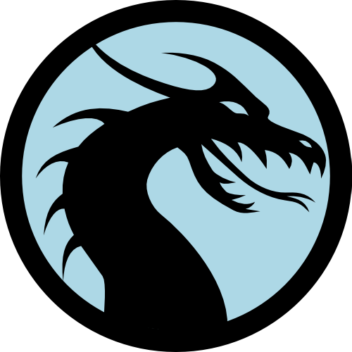 Geocaching Australia Stickers Messages Sticker-1 - Dragon Head Silhouette (500x500)