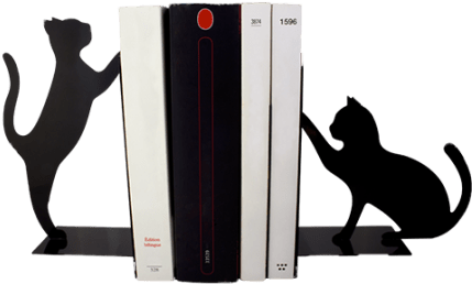 Black Cats Bookends - Sujetalibros De Gatos (502x502)