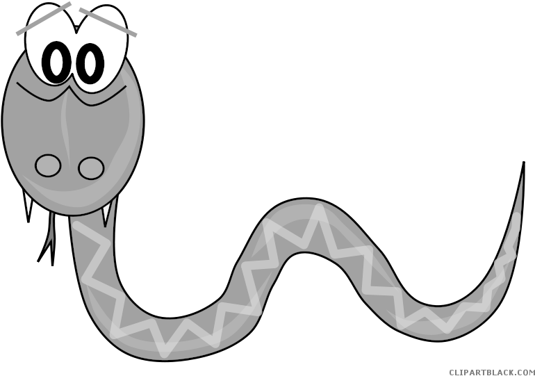 Grayscale Snake Animal Free Black White Clipart Images - Cartoon Green Snake Png (800x566)