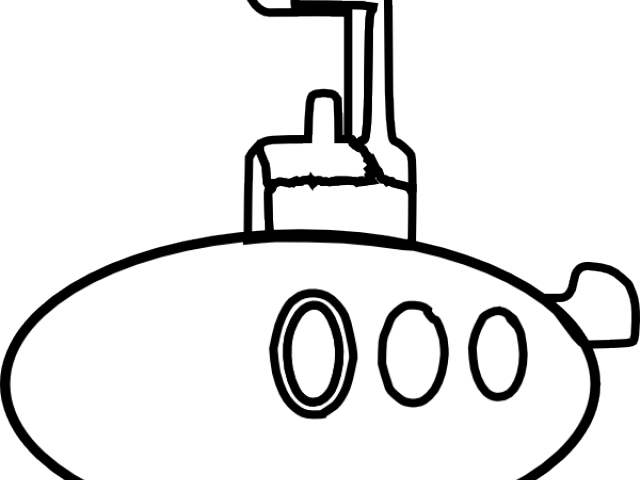 Transportation Clipart Submarine - Submarine Outline Drawing (640x480)
