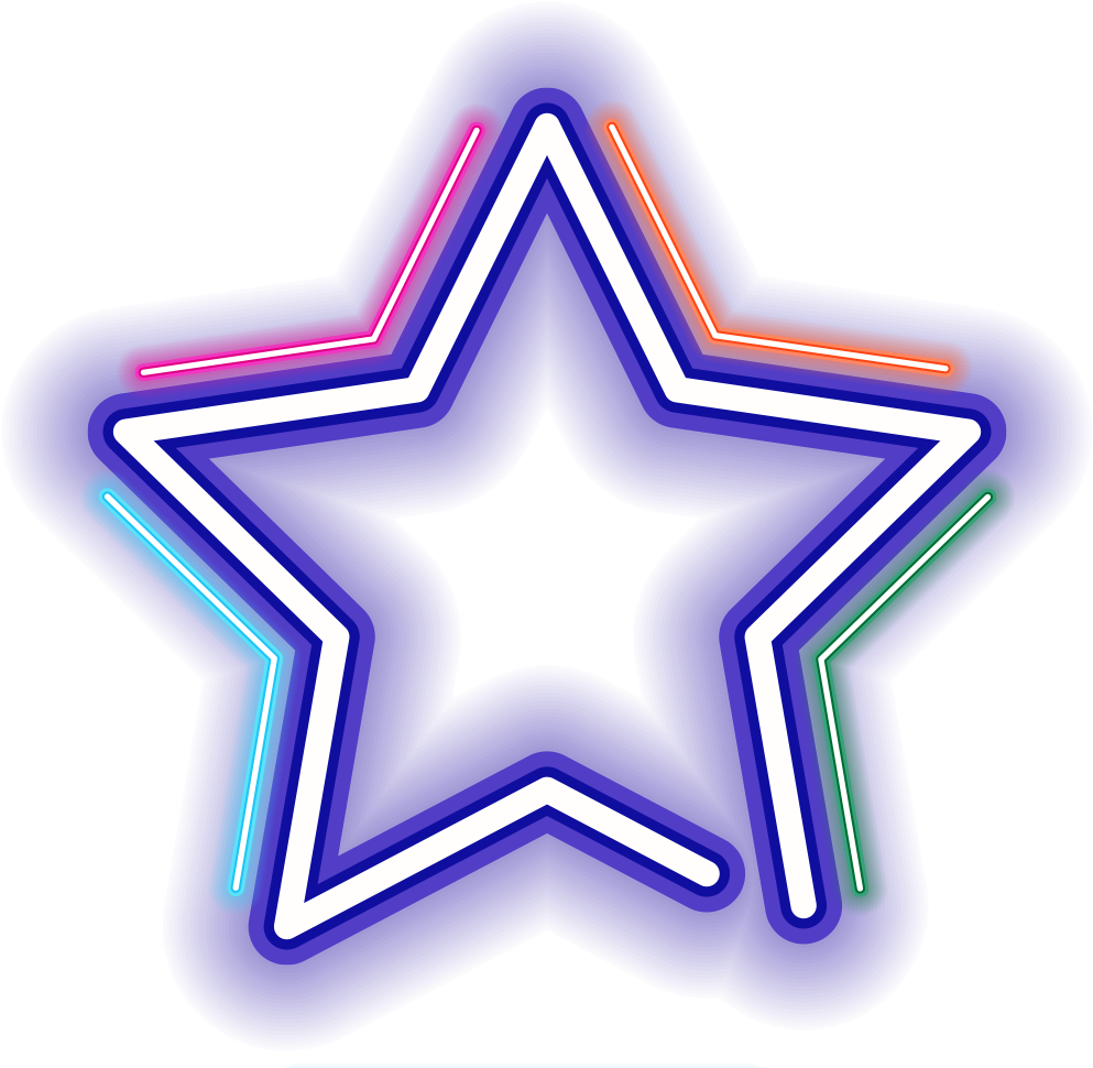 Neon Star Colorful Starlight Luminous Lens Banner Transparent - Icon (1200x1015)