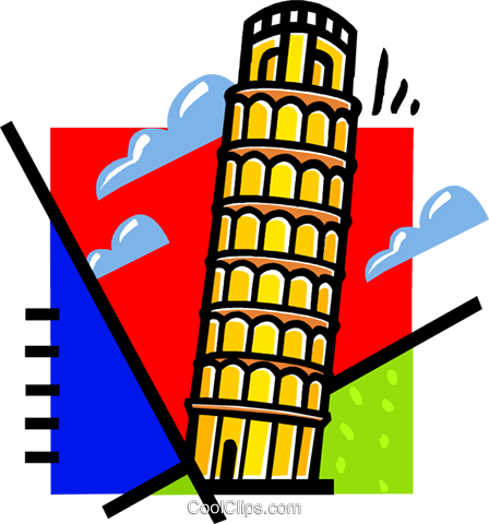 Leaning Tower Of Pisa Royalty Free Vector Clip Art - Leaning Tower Of Pisa Royalty Free Vector Clip Art (448x480)