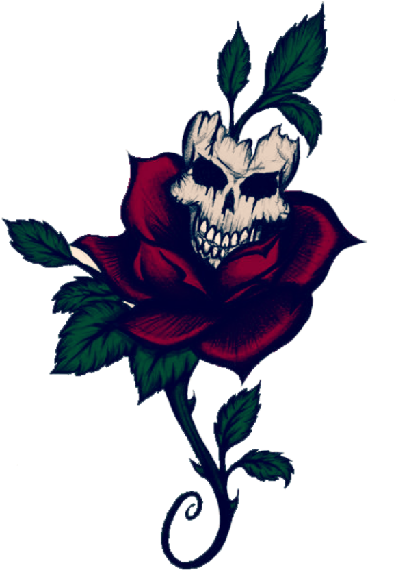 Tattoo Skull Roses Png (1024x1024)
