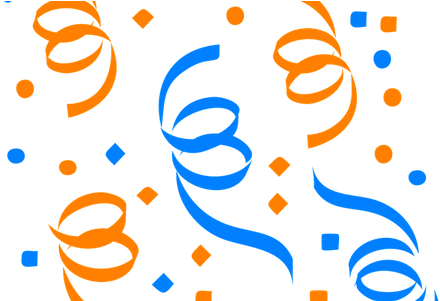 Download Wallpaper Birthday Clipart Full Wallpapers - Orange And Blue Confetti (450x300)