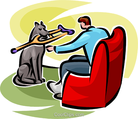 Man With A Broken Leg And Dog Royalty Free Vector Clip - Man With A Broken Leg And Dog Royalty Free Vector Clip (480x412)