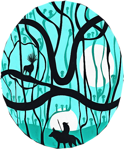 Bleed Area May Not Be Visible - Mononoke Silhouette (600x600)