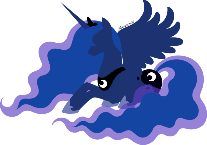 Pin Princess Silhouette Clipart - My Little Pony Luna Silhouette (800x561)