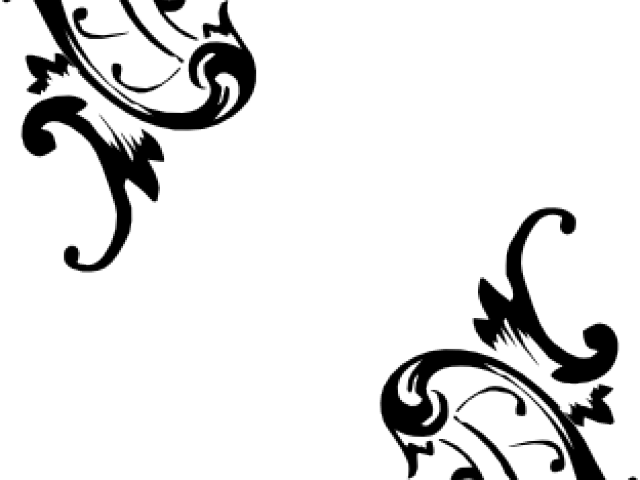 Fish Tattoos Clipart Filigree - Simple Baroque Art Design (640x480)