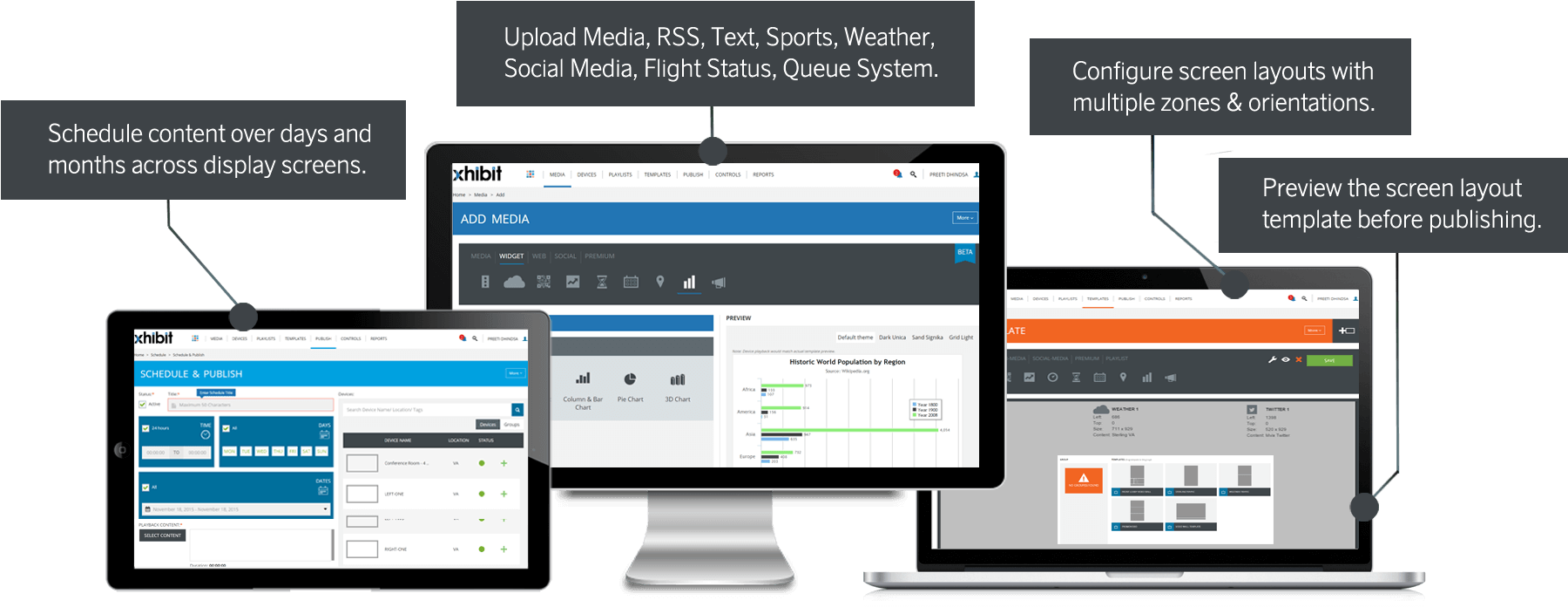 Enterprise Healthcare Digital Signage - Digital Signage Control Software (1840x752)