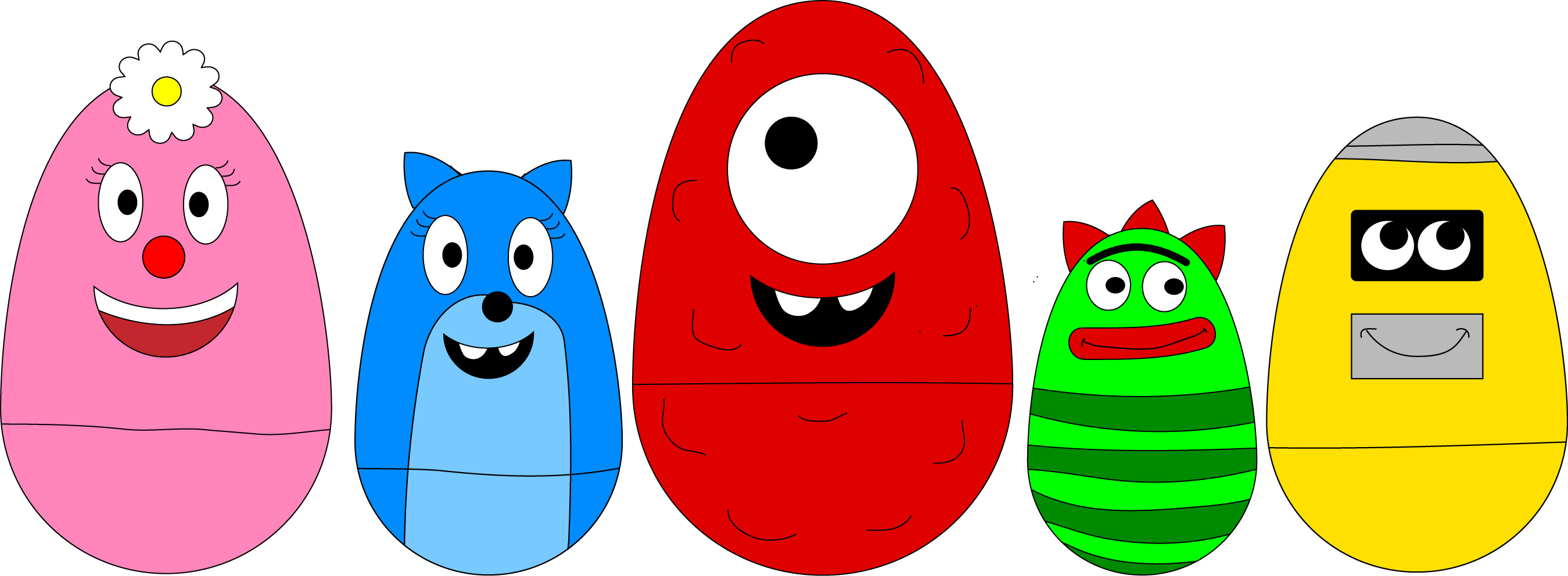 Yo Gabba Gabba Nesting Eggs By Blueelephant7 - Yo Gabba Gabba Muno Png (2699x992)