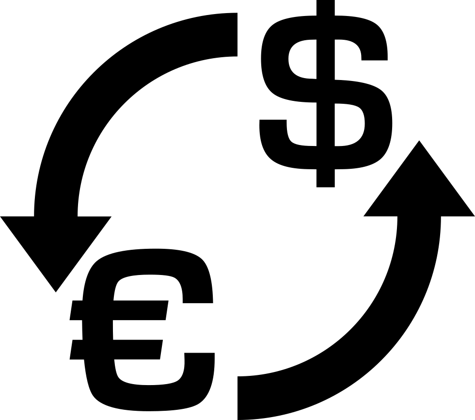 Money Exchange Euro Dollar Svg Png Icon Free Download - Euro Dollar Icon White (980x866)