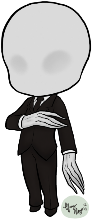 Slender Man Clipart Cartoon - Slender Man Chibi (379x765)