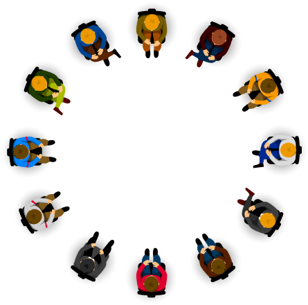 Find A Meeting - People Top View Free Vector Sit (480x480)