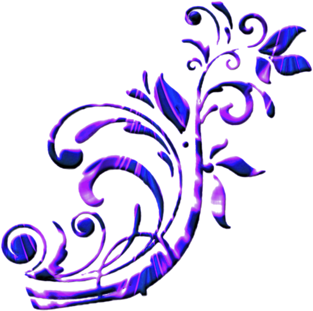 Scroll Purple Blue Swirl Border Frame - Portable Network Graphics (1024x1018)