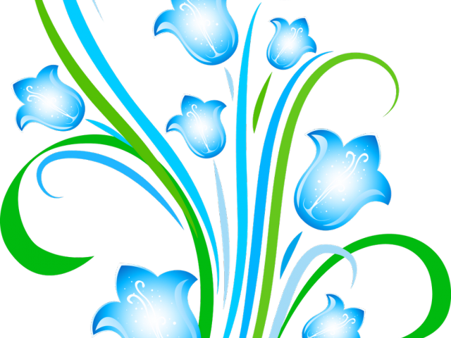 Vector Swirl Clipart Blue - Transparent Transparent Background Flower Vector Png (640x480)