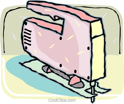 Electric Jigsaw Royalty Free Vector Clip Art Illustration - Electric Jigsaw Royalty Free Vector Clip Art Illustration (480x404)