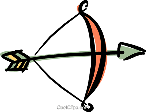 Bow & Arrow Royalty Free Vector Clip Art Illustration - Bow And Arrow (480x371)