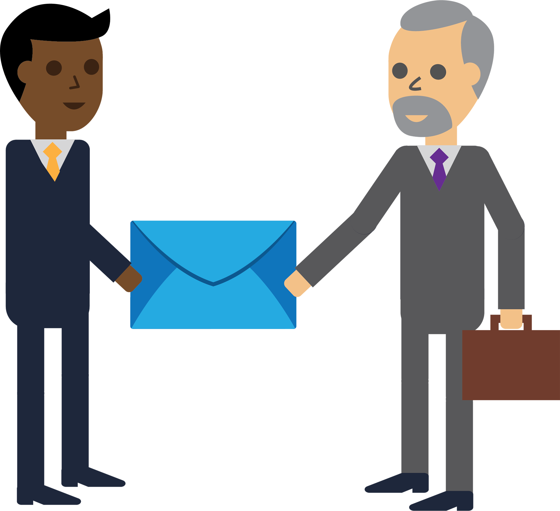 Happy Interaction Between Marketers And Subscribers - Cartoon (1920x1754)