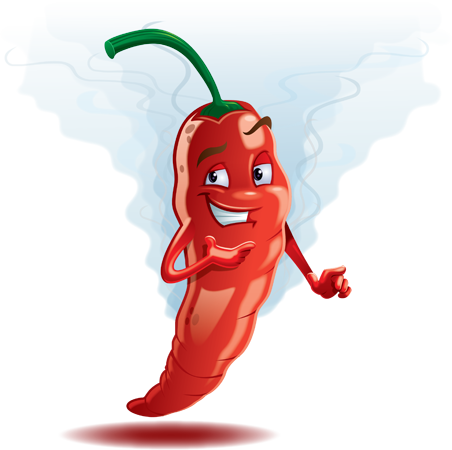 Smoking Chilli - Chili Cartoon Transparent Background (452x450)
