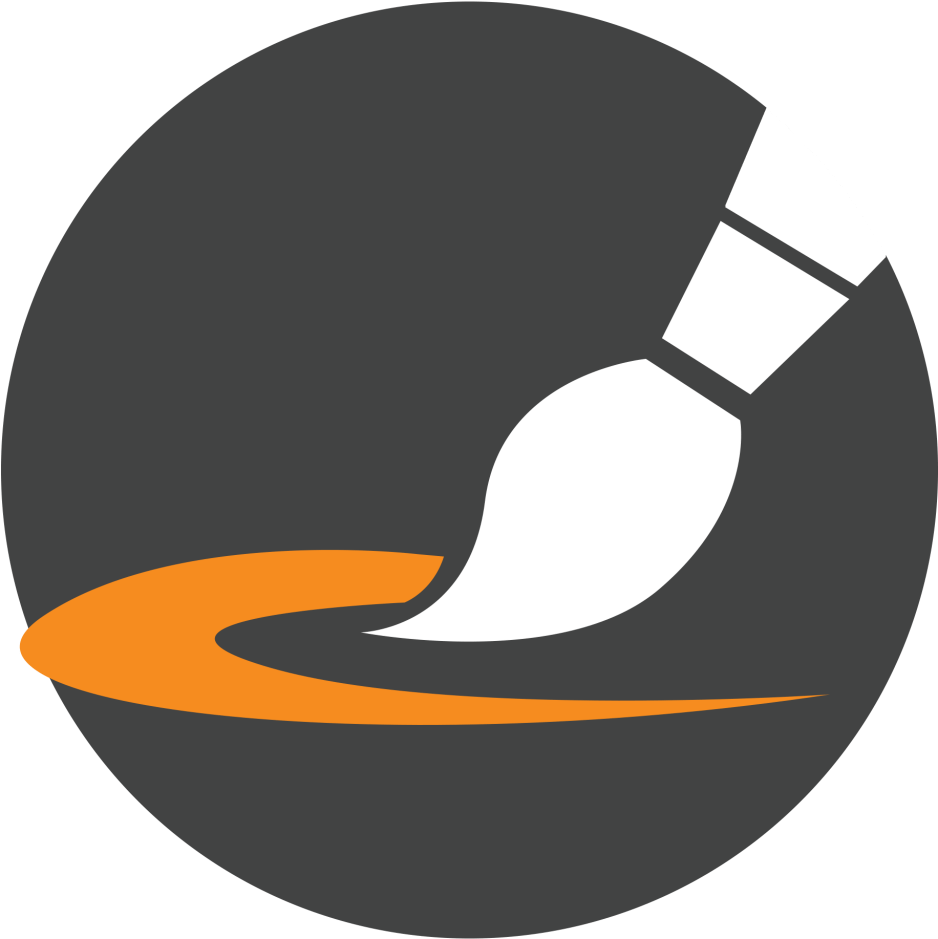 Animated Paintbrush With Orange Paint Representing - Animated Paintbrush With Orange Paint Representing (1024x1024)