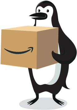 Percy Penguin Holding An Amazon Prime Box - Percy Cibc (484x365)