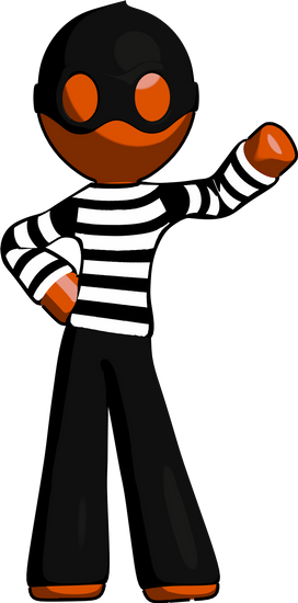 Orange Thief Man Waving Left Arm With Hand On Hip - Orange Thief Man Waving Left Arm With Hand On Hip (272x550)