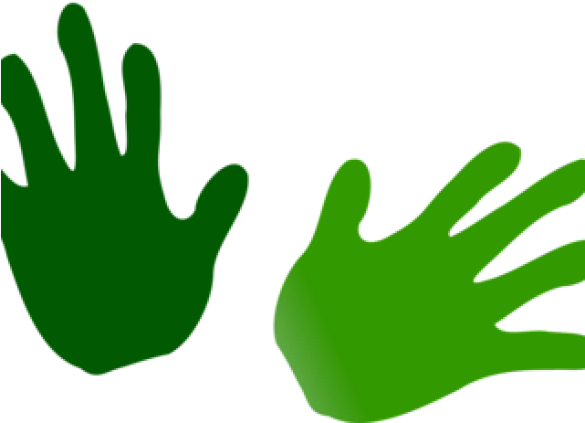 Finger Clipart Transparent Background - Silueta De Manos Verde Png (640x480)