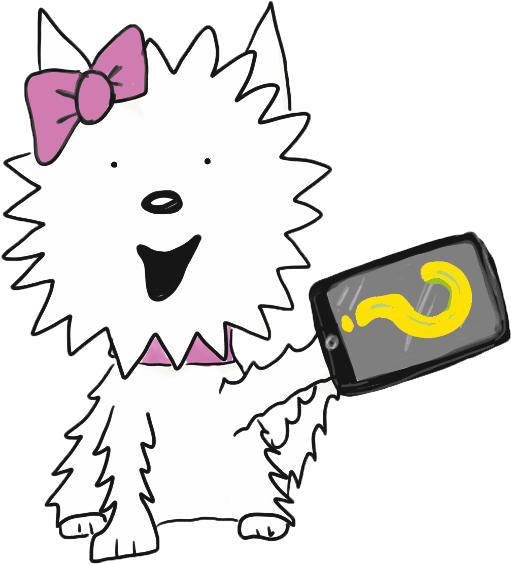 Poppy The Office Dog Holding Out A Fascinating Fact - Cartoon (1668x1540)