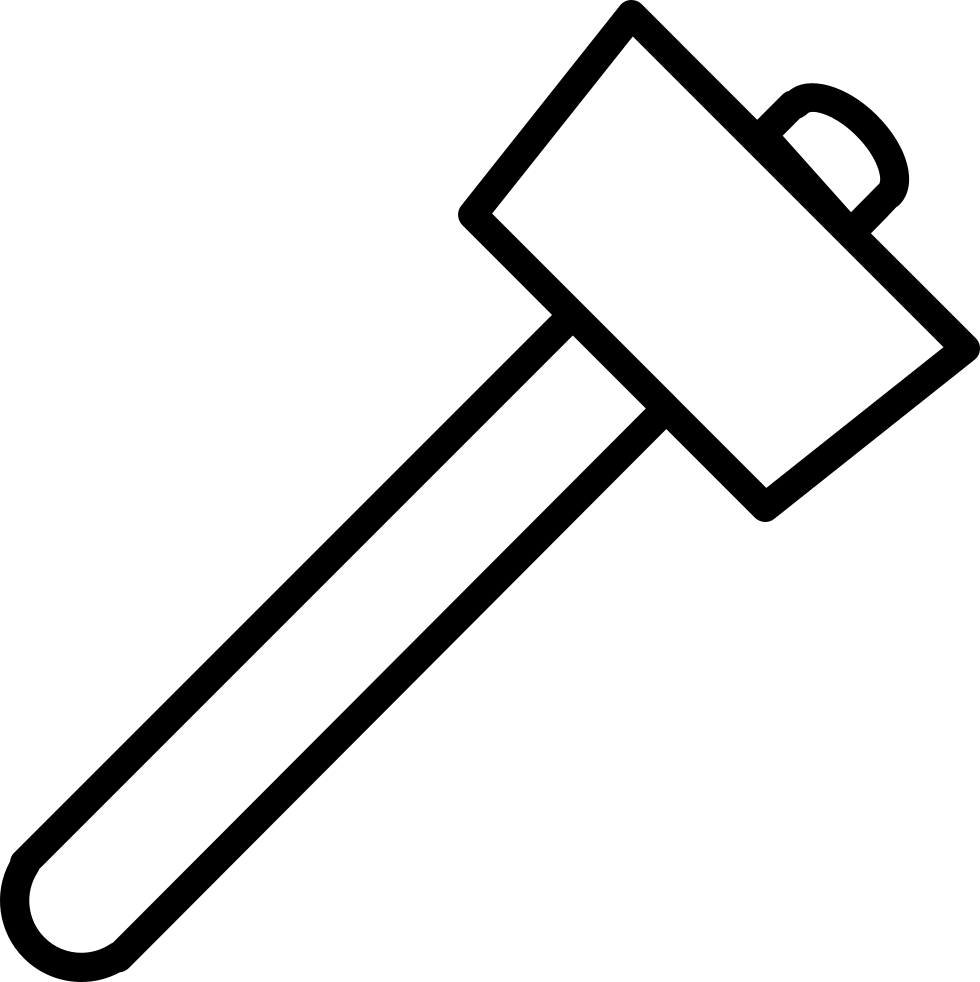 Svg Png Icon Free Download Onlinewebfonts Com - Hammer Outline (980x982)