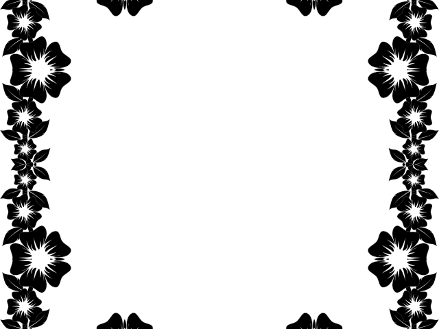 White Flower Clipart Frame - Flower Frame Png Hd Black (640x480)