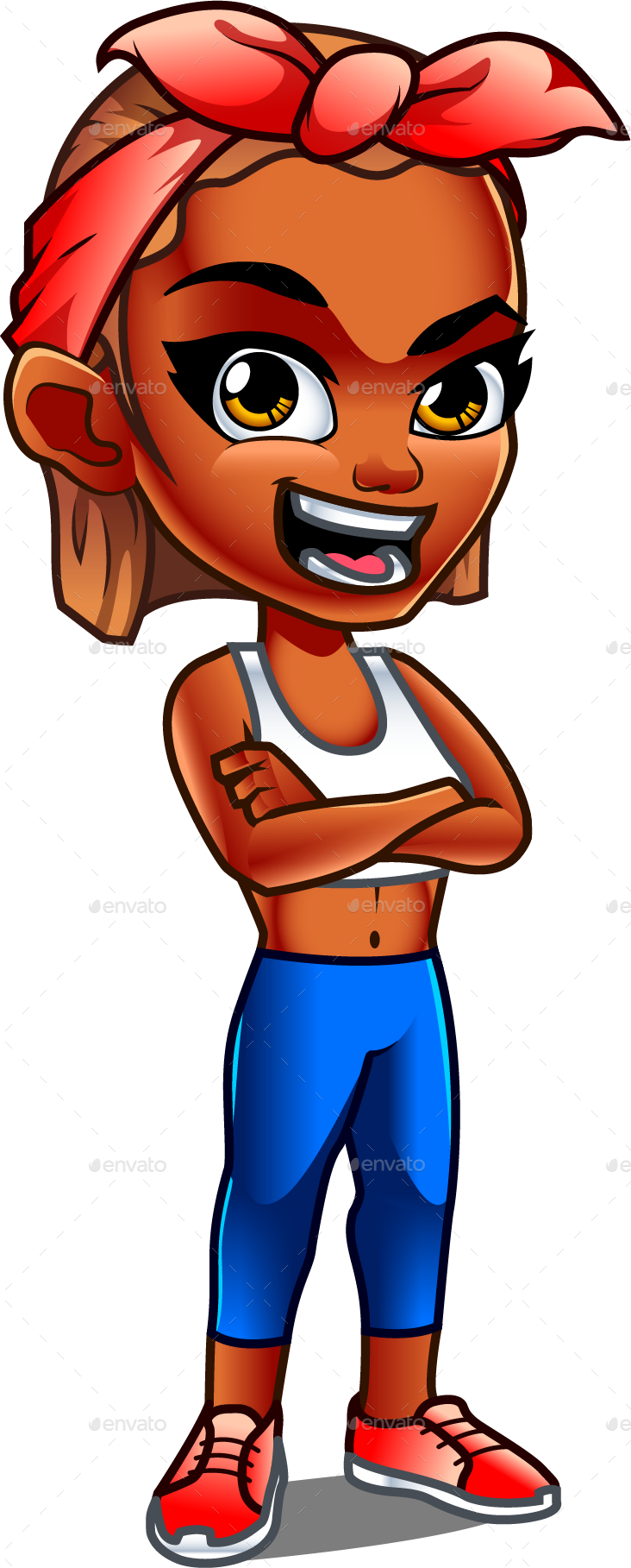 Strong Woman Folding Arms Clipart & Clip Art Images - Cartoon (732x1817)