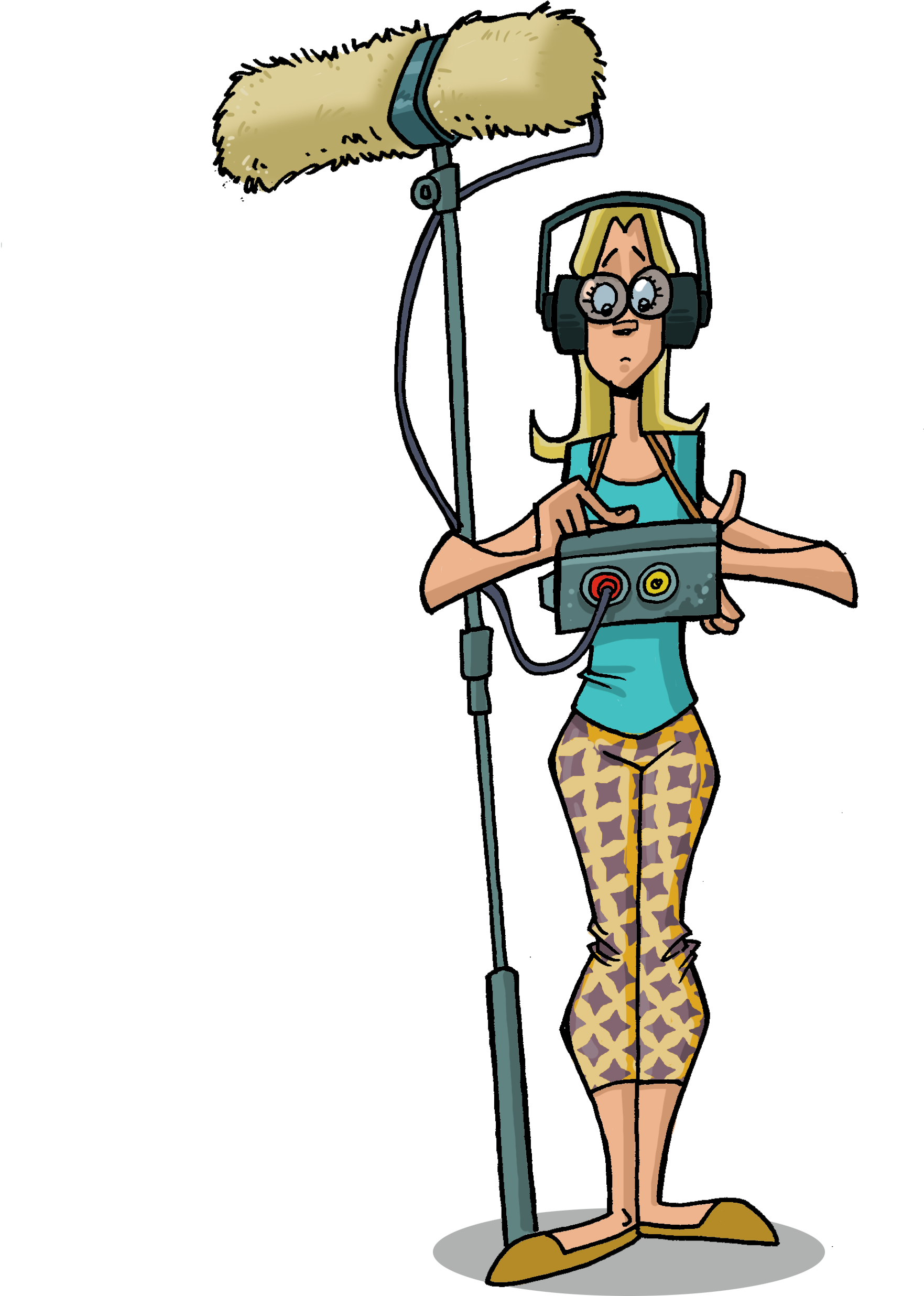 Sound Woman For Whiteboard Video - Cartoon (3508x3569)